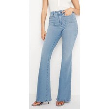NWT GOOD AMERICAN GOOD LEGS LIGHT COMPRESSION FLARE JEANS INDIGO SIZE 00