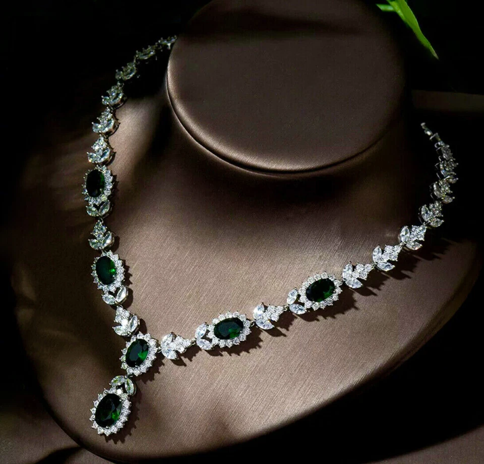 DEFECTUOSO Dañado sin etiquetas Chapado en Oro Blanco 18k LabCreated Verde G3D Foto 3 de 4