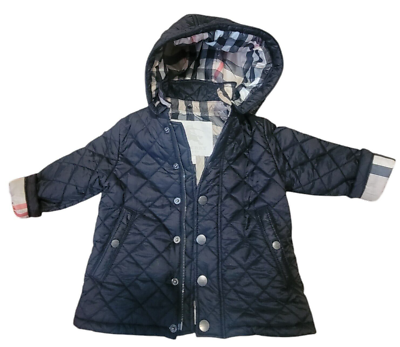 BURBERRY CHILDREN フード付きジャケット　ブルゾン BURBERRY Black Kids Quilted Jacket with Removable Hood - Size 12M