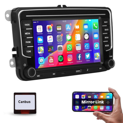 7'' Autoradio Android 13 WiFi GPS Navi 2 DIN für VW GOLF 5 6 Passat Tiguan Touran