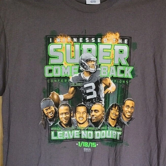 Seattle Seahawks Size L Super Comeback T-shirt