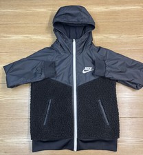 Nike Kids Winter Coat With Hood Fleeced Windbreaker Coat Size Medium Warm Youth
