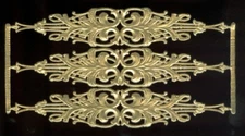 GERMAN DRESDEN DIE CUT FILIGREE STRIPS GOLD FOIL PAPER VICTORIAN CRAFTS