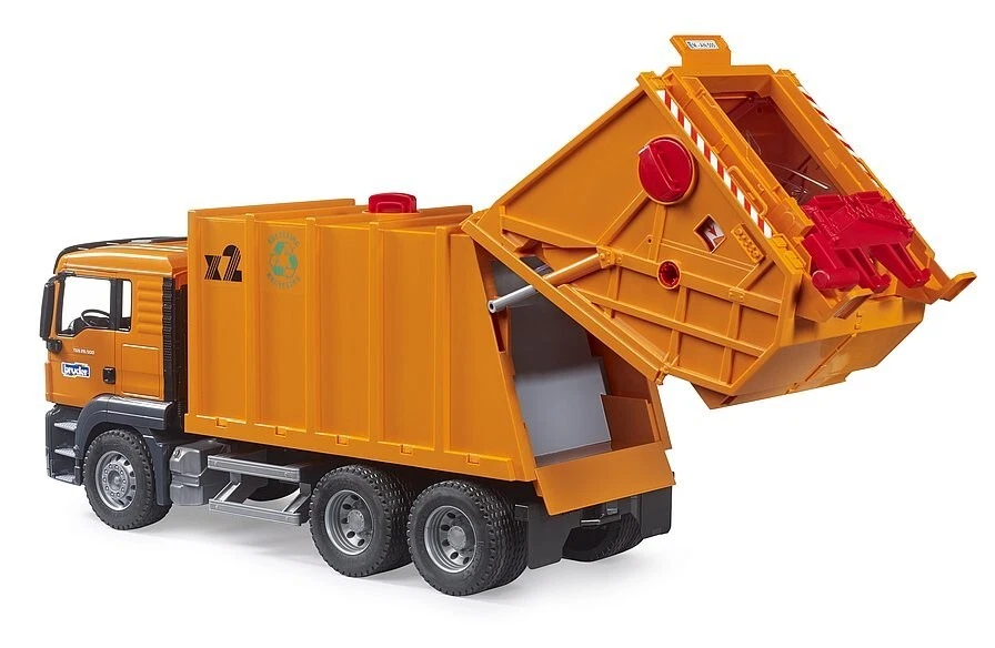 Bruder MAN TGS Garbage truck orange 03760 - Image 2 of 4