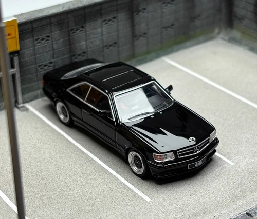 RM 1:64 Black 560 SEC AMG W126 Coupe Sports Model Diecast Metal Car - Picture 2 of 11
