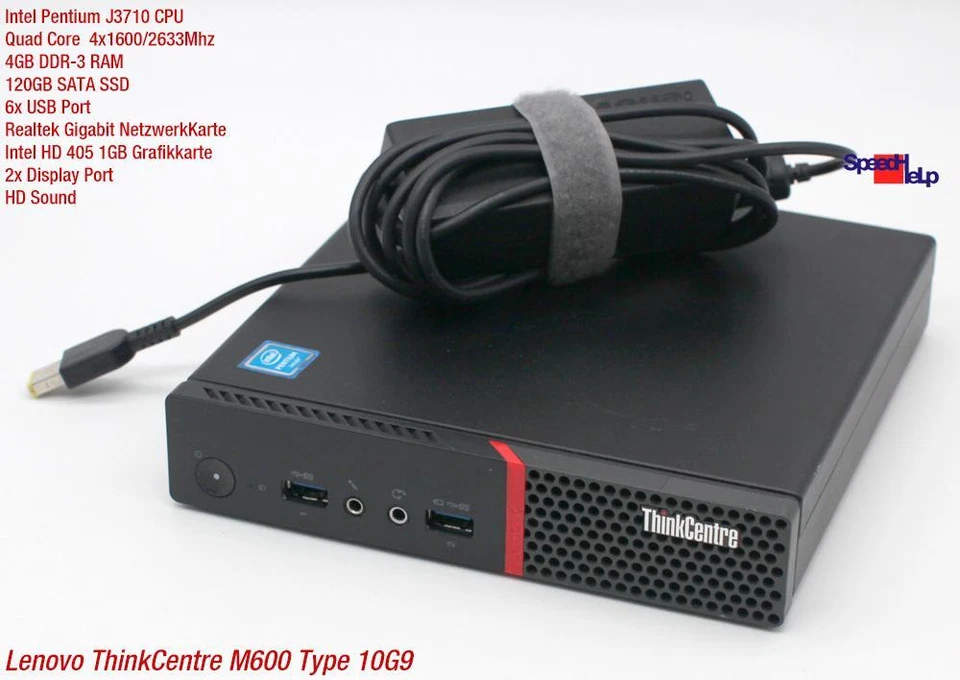 Lenovo Thinkcentre M600 10G9 Mini PC Computer 120GB SSD 4GB Quad Core Windows 10 - Image 2 of 4