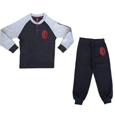 Pigiama Bambino Lungo in Caldo Cotone AC Milan Prodotto Ufficiale Art. MI16080
