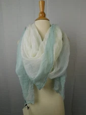 Cejon Ombre Edge Oversize Woven Day Wrap Scarf Sage Green #99