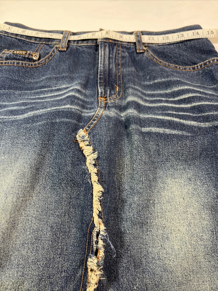 Falda vaquera azul deshilachada dividida delantera maxi deshilachada talla 5/6 XOXO para mujer Foto 3 de 4