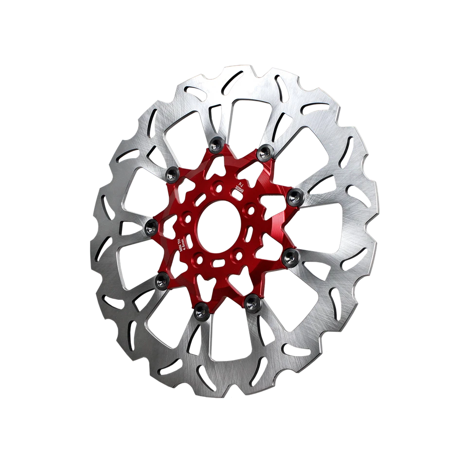 2PCS 14.0" Floating Red Big Front Brake Rotor for Harley 18+Low Rider ST Fat Bob Foto 3 de 4