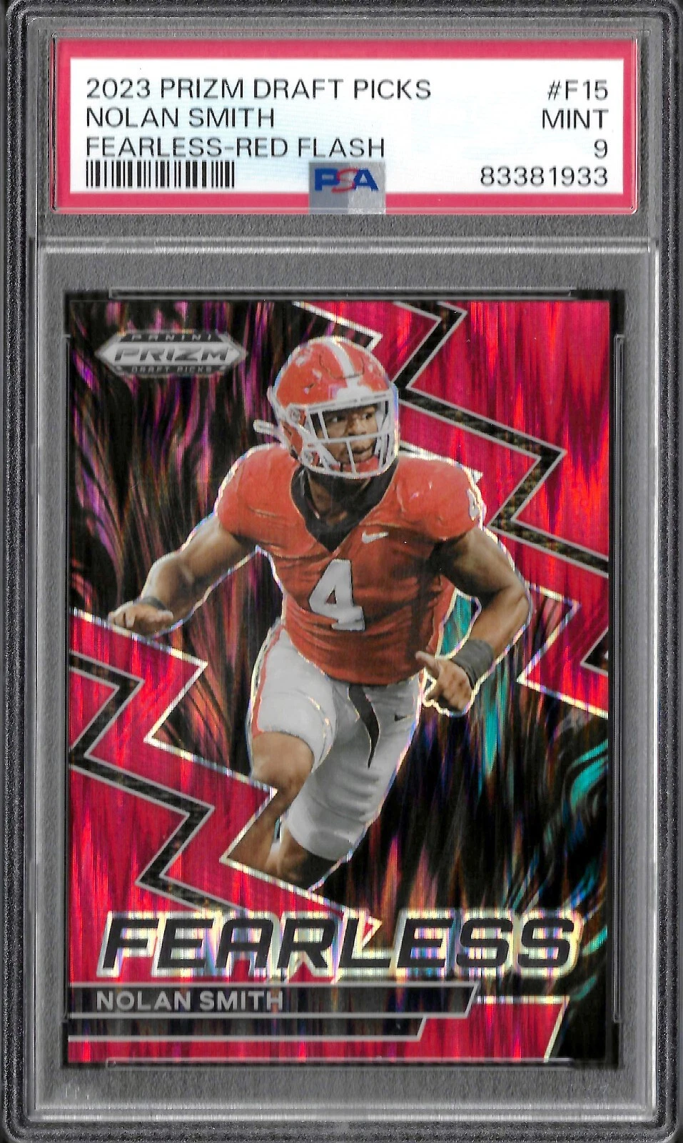 Nolan Smith Panini Prizm Draft Picks Fearless #F15 Red Flash