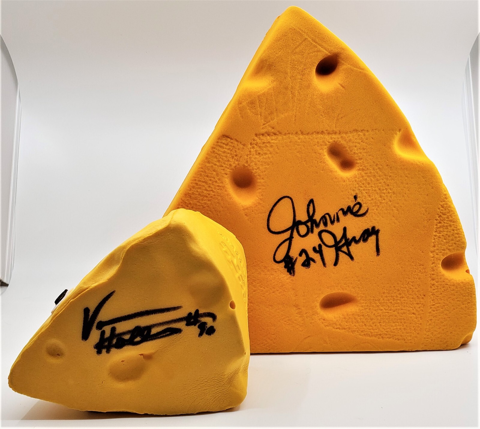 Green Bay Packers Cheesehead Hats Signed Vonnie Holliday 90 / Johnnie