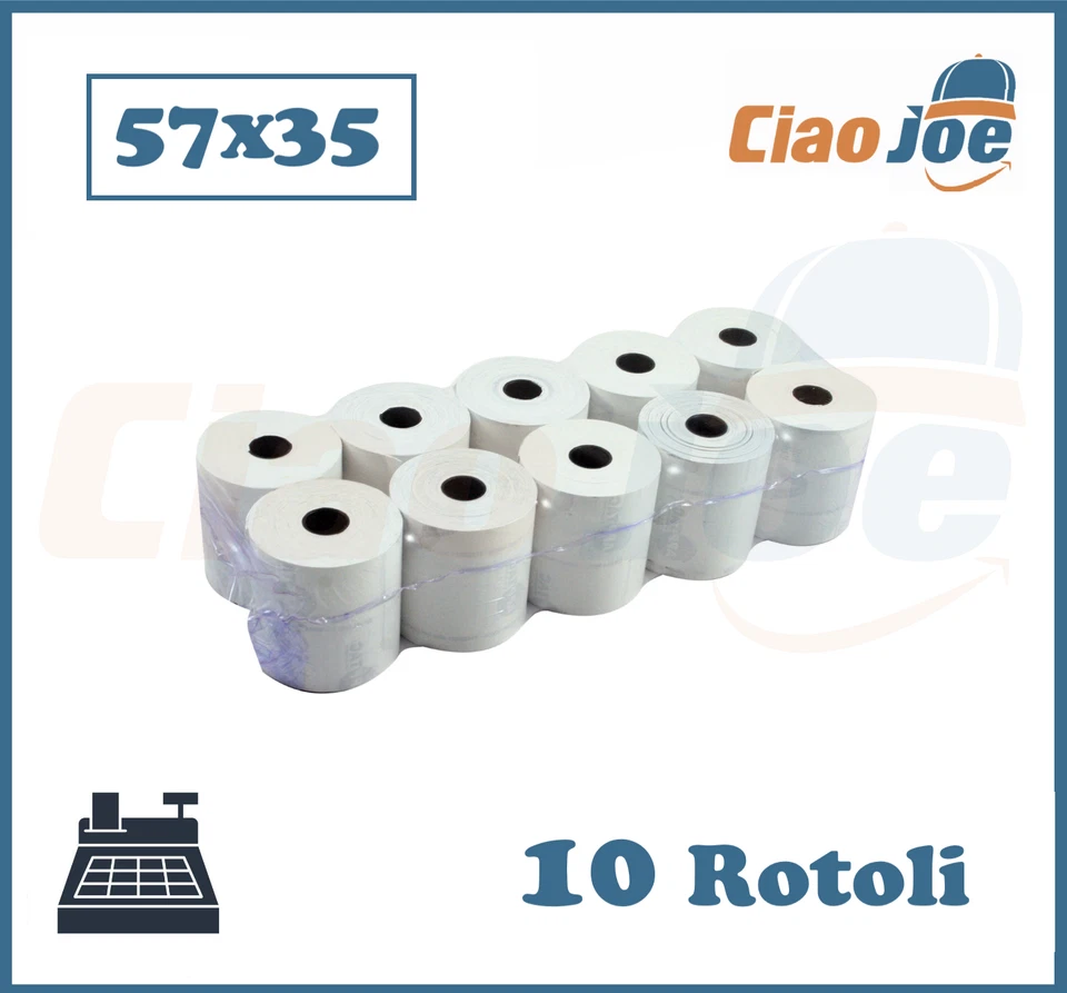 Rotoli Termici 57x35 mm carta termica registratore di cassa 10 pz
