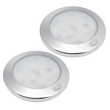 Luminaire Plafonnier LED Dimmable 12v Camping Car Éclairage Intérieur Argent x 2