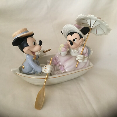 Disney Lenox Mickey & Minnie Mouse ROWBOAT ROMANCE Figurine Statue 