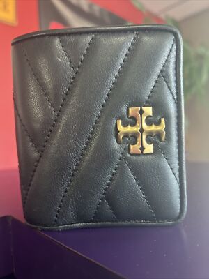Pre-owned Tory Burch Kira Chevron Bi-fold Wallet- Black