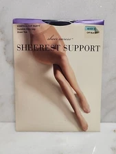 New East 5th Control Top Pantyhose Queen 3x- Off Black Sheer 