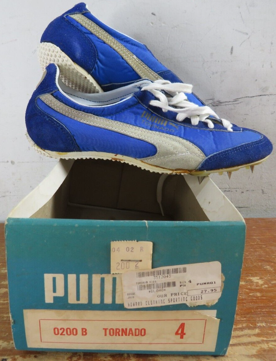 Vintage Puma Tornado 0200 Track Shoes Spikes Men's Size 4 Blue W