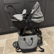 SILVER CROSS PIONEER 5 IN 1 DOLLS PRAM & CHANGING BAG EXCELLENT CONDITION GREY