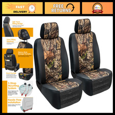 Heavy Duty Mossy Oak Camo Front Seat Covers 2pcs For Pickup Suv - Waterproof Du