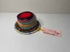 Handwoven Felt Mini Hat Decorative Textile Handmade Possibly Vintage
