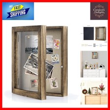 8x10 Wooden Shadow Box with Linen Back - Perfect for Memorabilia Display