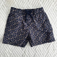 Vilebrequin Boys Size 6 Navy Mini Turtle Swim Trunks Mesh Lined