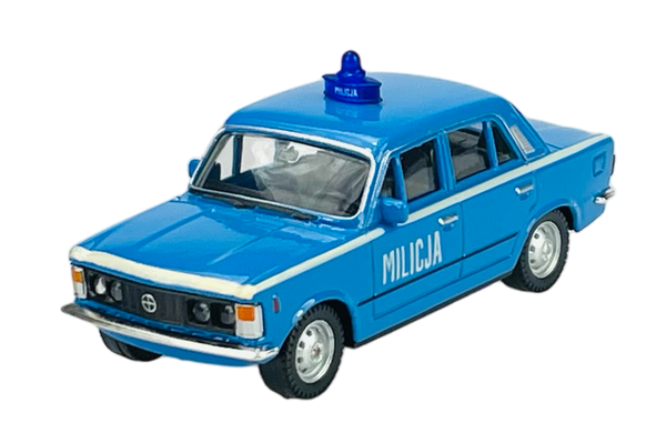 Welly Fiat 125P Militia Blau 1:43 Die Cast Metal Model New In Box Police 44023-image