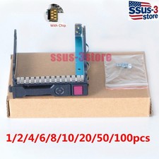 2.5" SAS SATA SSD HDD Tray Caddy For HP Proliant DL360p DL380p Gen8 G8 w/IC Chip