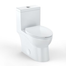 One Piece Toilet Matte Black Soft Closing Single Flush 3/4.8L,Dual Flush 12''Rou
