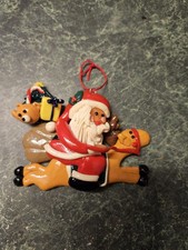Vintage Polymer Clay Dough Christmas Tree Ornament Holiday Decor Home Handmade