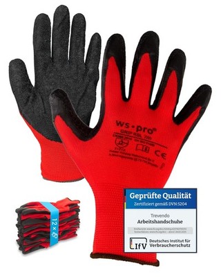 Arbeitshandschuhe - WS-Pro Grip RSL - EN 388 - Montagehandschuhe mit Latexbeschi