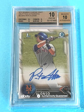 2016 Bowman Draft Pete Alonso Bowman Chrome 1st Draft Auto BGS 10/10 PRISTINE