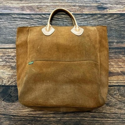 LLBEAN 1980er Wildleder Leder Tasche Camel Vintage Gebraucht Sammlerstück