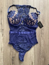 Fredericks of Hollywood Guiperre Lace Teddy Bodysuit Size XL BNWT