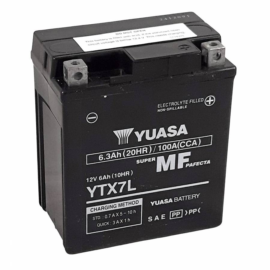 Batteria 12v 6 ah ytx7l yuasa attivata in fabbrica pronta all'uso (lg114xl71xh13