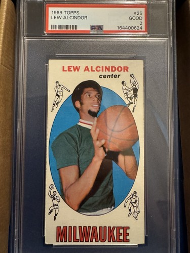 Kareem Abdul-Jabbar RC 1969 TOPPS LEW ALCINDOR #25 ROOKIE (PSA 2) Lakers HOF