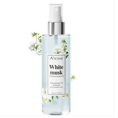 ASOME White Musk Perfume Body Mist 150ml Moisturizing Soothing Body Mist Kbeauty