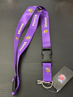 #ad #ad Minnesota Vikings Logo Lanyard with Detachable Key Chain Reversible Purple $8.99
