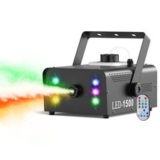 1500W RGB 6LED Fog Smoke Machine Stage DJ Fogger Smoke Effect Multi Color Remote