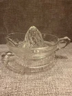 Vintage Hazel Atlas Clear Glass Juicer Reamer Basket Weave Swirl Cone Depression