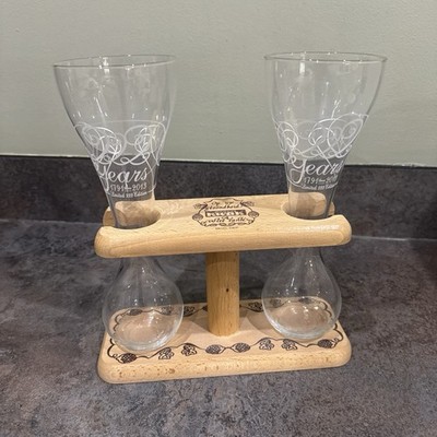RAR Pauwel Kwak Belgisches Bier Duo Holz Doppel Glas Ständer mit 2 Gläsern