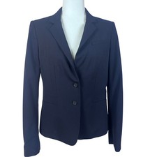 Ann Taylor Navy Blue Blazer Suit Jacket Career Business Size 8 I677