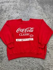 Vtg Coca Cola Sweatshirt Men XL Red Bassett Walker Classic Crewneck Made In USA
