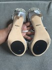 Badgley Mischka Silver Rhinestone Ankle Strap Stiletto Open Toe Satin Heels — photo 6