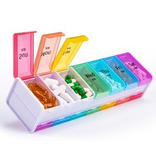 Extra Large Weekly Pill Organizer 2 Times a Day, XXL Pill Box 7 Day with AM P...