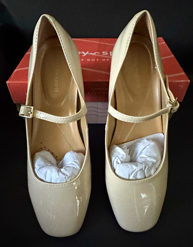 Easy Spirit Janica3 Women’s Ivory Patent Mary Jane Block Heel Comfort 7W