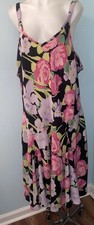 Mlle Gabrielle Sz 24W Tropical Strappy Asymmetrical Hem Maxi Sundress