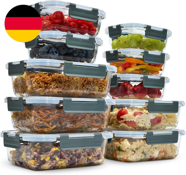 Uandu GlasbehäLter Mit Deckel – Meal Prep Boxen Set 10-Teilig – Frischhaltedosen-image