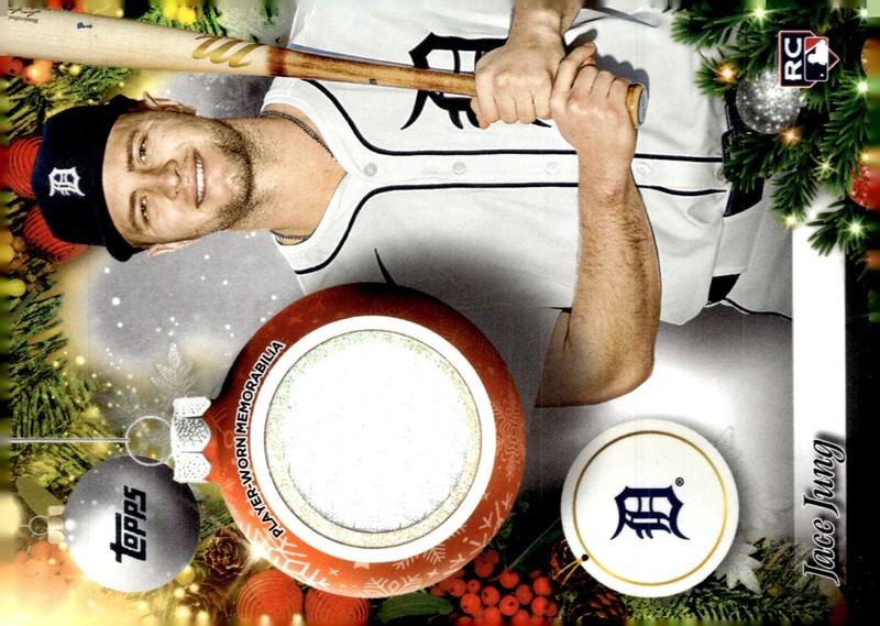 2025 Topps Holiday Mega Baseball Jace Jung #PR-JJU Player-Worn Memorabilia RC